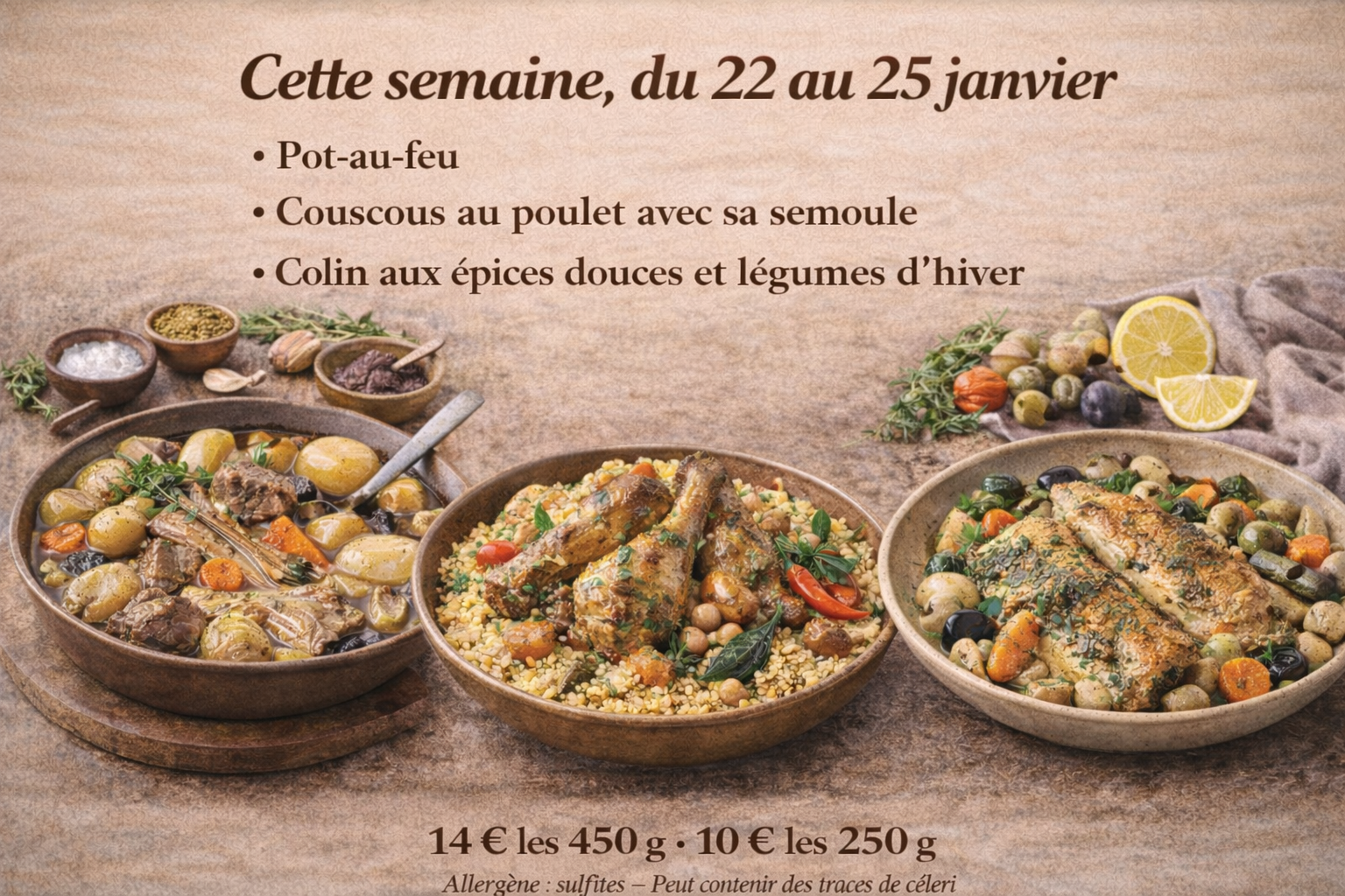 Les plats de cette semaine 